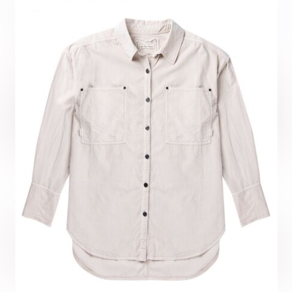 Free People Baby Cord Button Down Top Women’s Oversized Collared Shirt XS - Picture 4 of 8